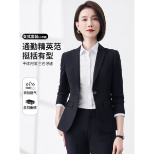 Women's blazer professional suit set casual workwear solid color slim fit suit